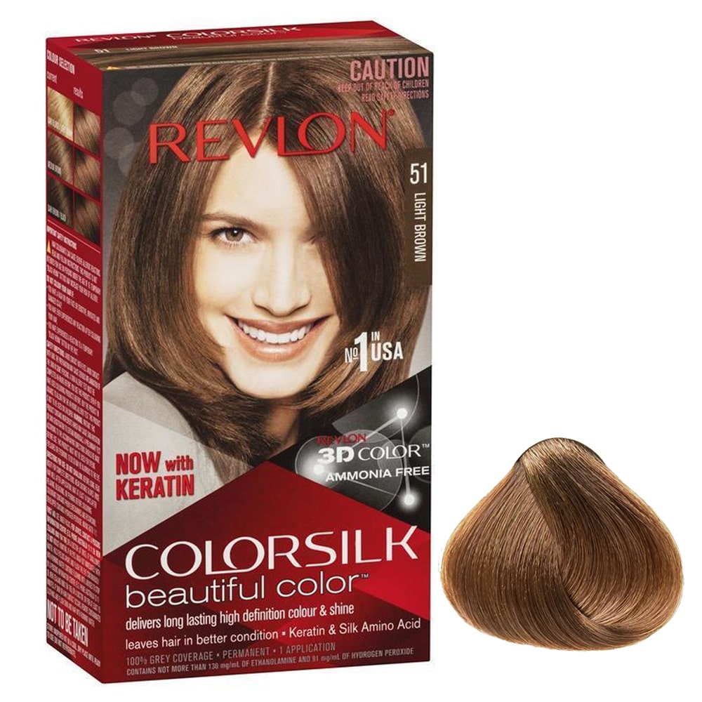 کیت رنگ موی بدون امونیاک رولون شماره 51 قهوه ای روشن