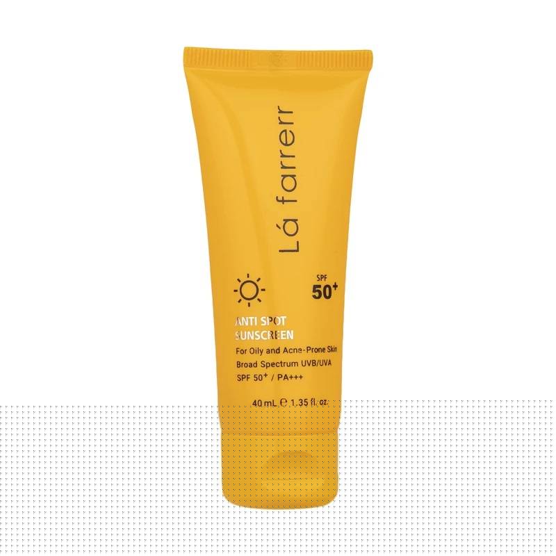 کرم ضد آفتاب لافارر SPF 50 ضد لک بی رنگ مناسب پوست های چرب