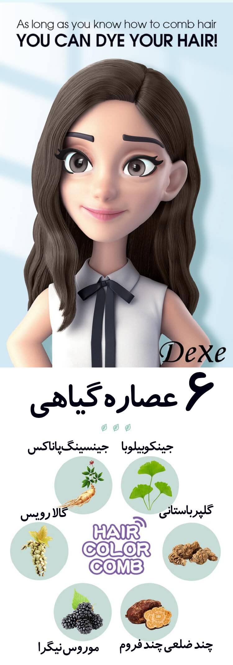 شامپو رنگ مو شانه دار دکسی 200 میل Dexe
